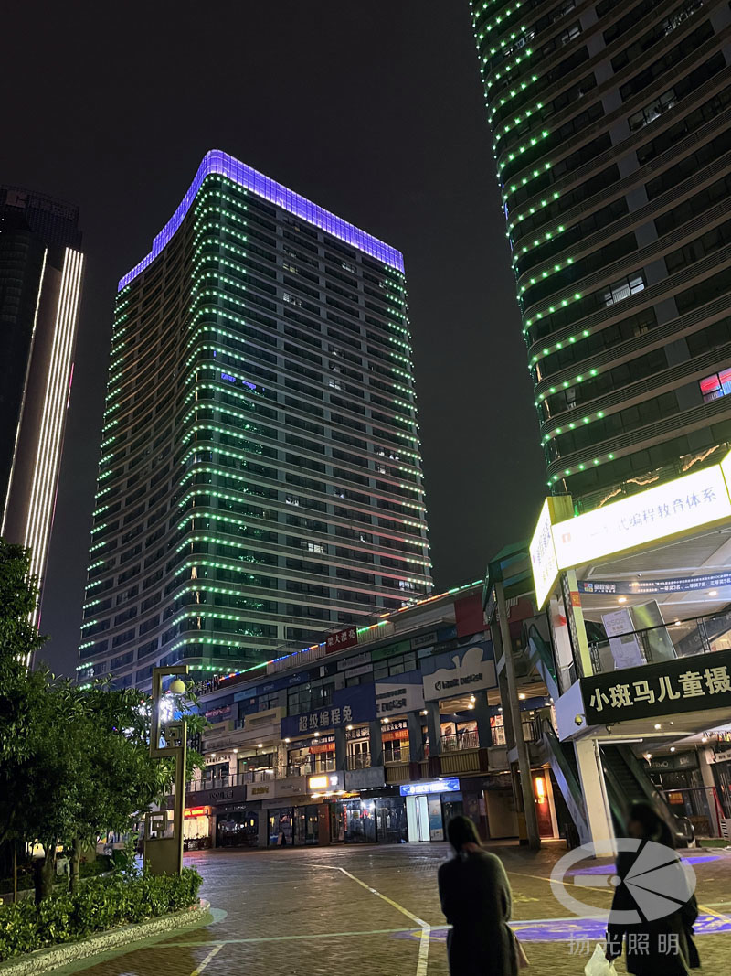 酒樓外墻亮化工程夜景圖